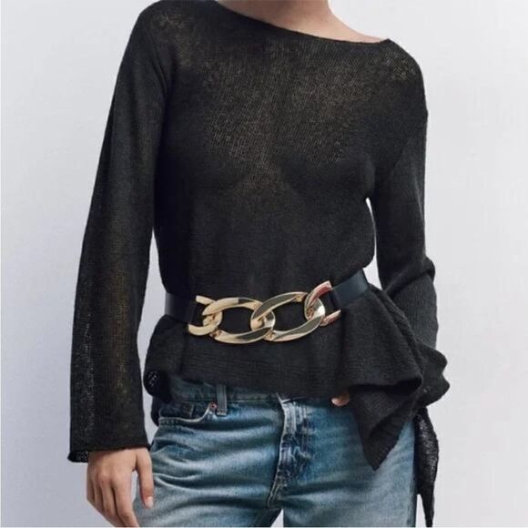 NWT ZARA LINKED BUCKLE BELT Sz 30 - Picture 2 of 12
